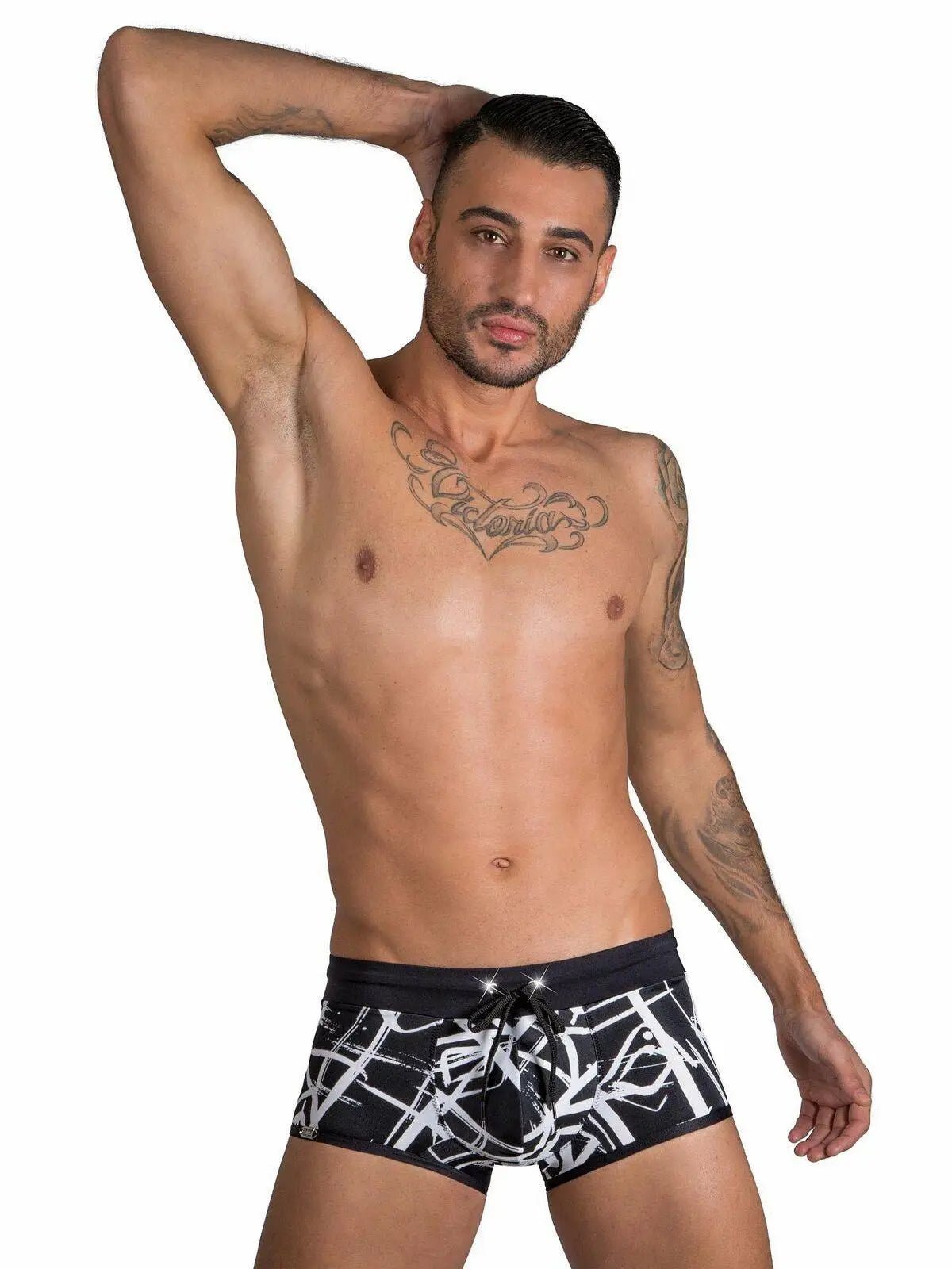 EROS VENEZIANI 7363 Herren - Badehose mit Push-Up Badeboxer Swimwear Shorts - noodosz