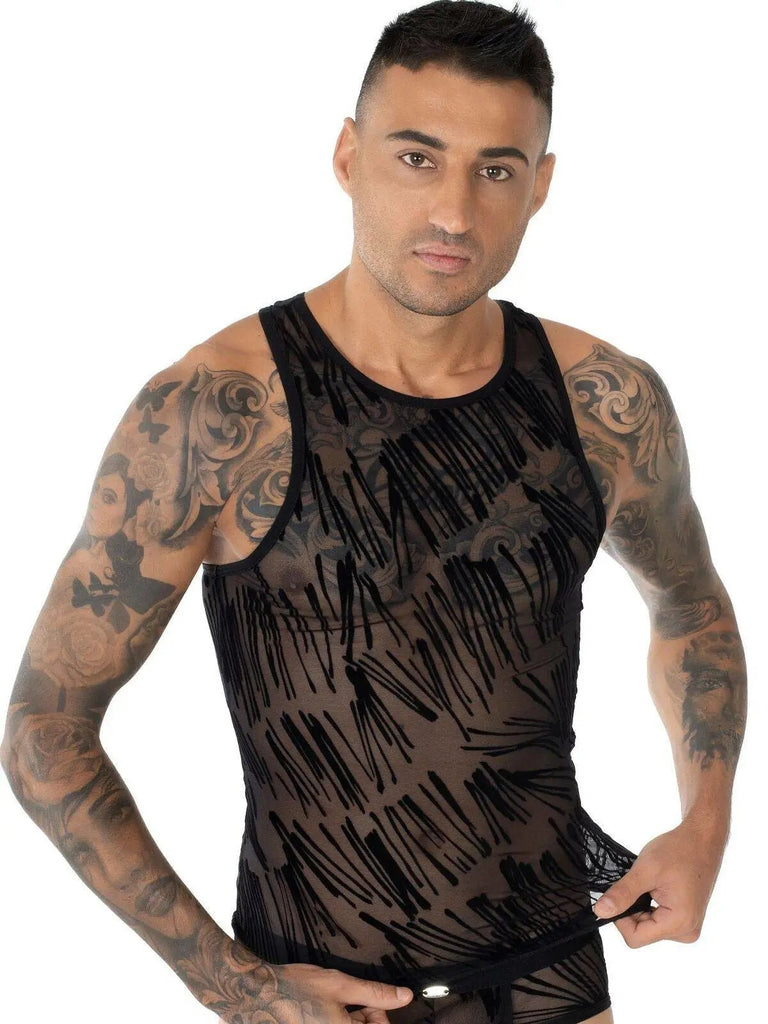 EROS VENEZIANI 7406 Stringer Unterhemd - T-Shirt Tank Top Shirt Party Gogo - noodosz