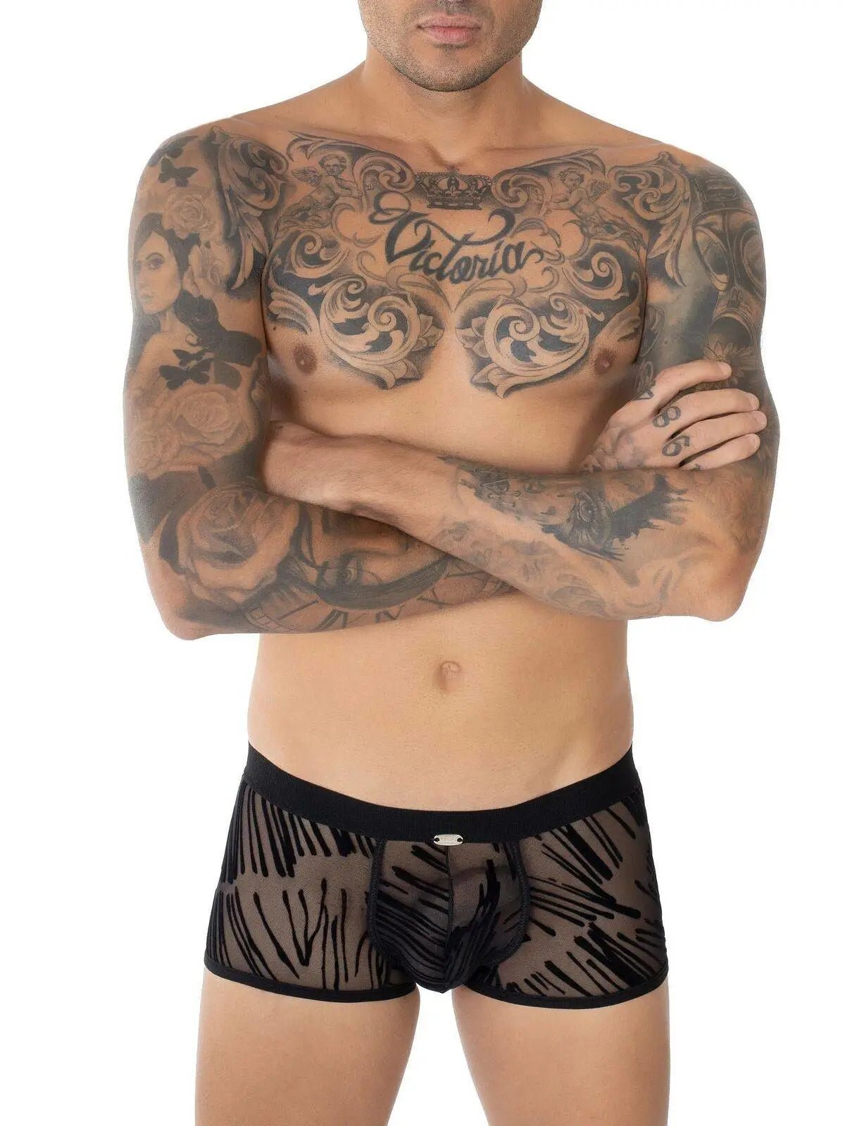 EROS VENEZIANI 7408 Push-Up Boxer Mesh Boxershort Beflockung - noodosz