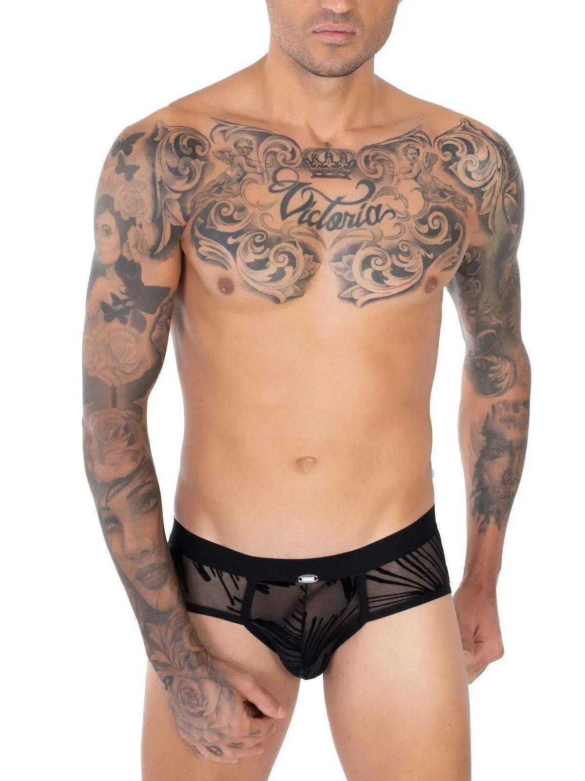 EROS VENEZIANI 7409 - Push-Up Mesh Slip Unterhose Brief Hipster - noodosz