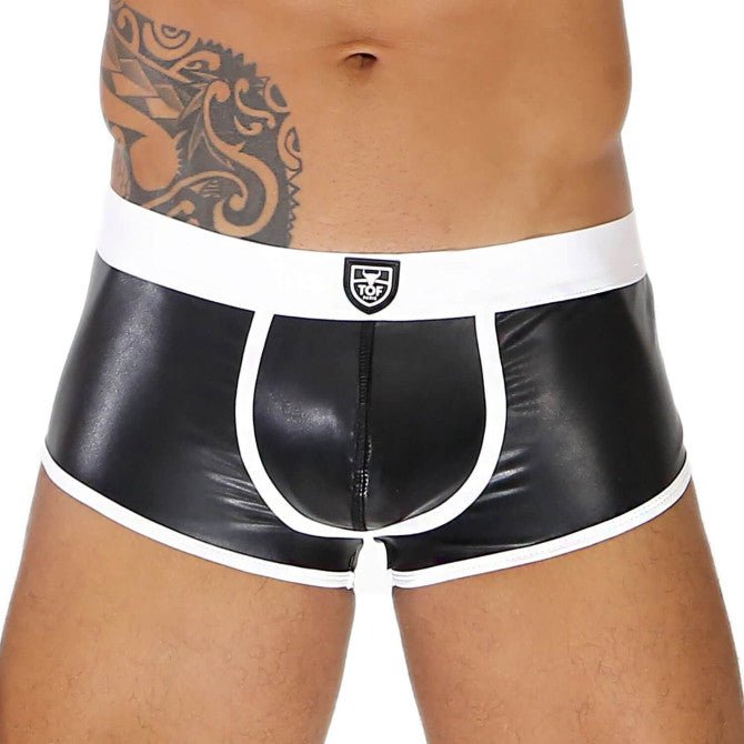 Fetish Bottomless Boxers Black - White - TOF Paris - Shop Deutschland Noodosz
