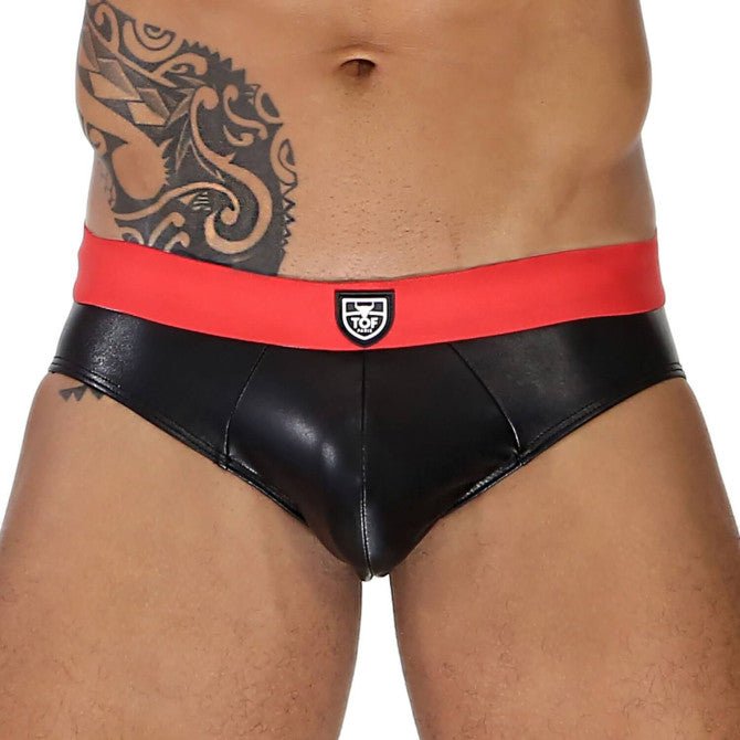 Fetisch - Slip Schwarz - Rot - TOF Paris - Shop Deutschland Noodosz