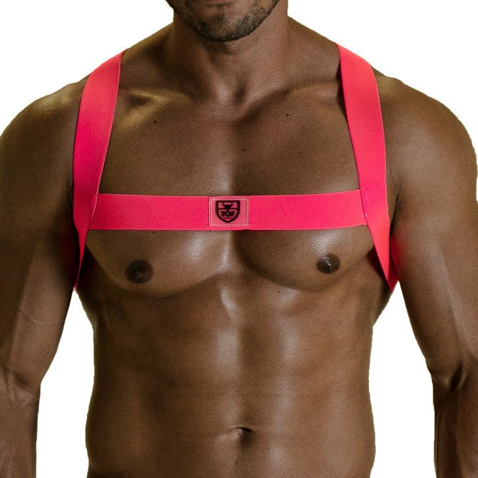 Fetish elastischer Harness – Neonpink - TOF Paris - Shop Deutschland Noodosz