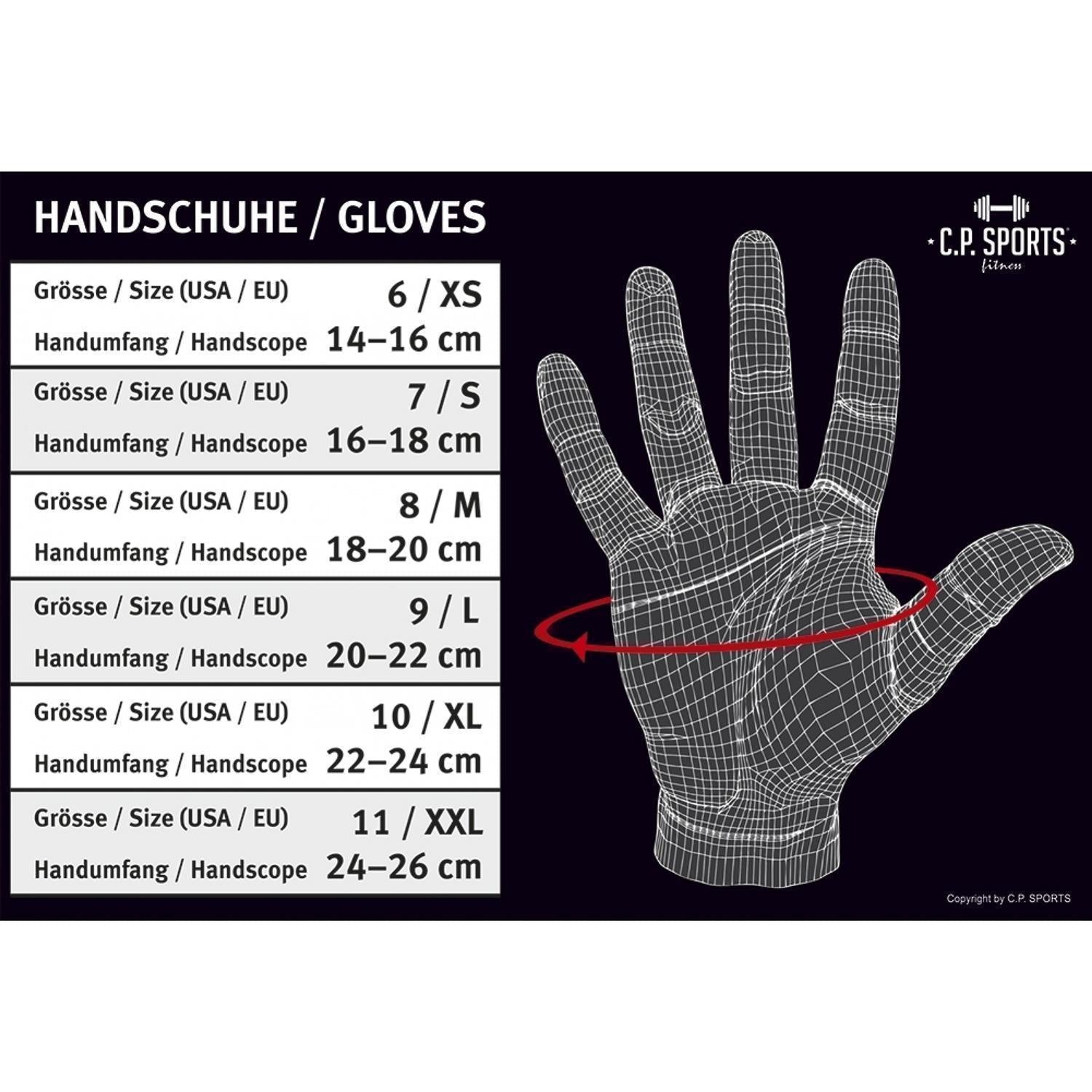 Fitness Handschuhe mit Bandage - Perfekt Grip - C.P Sports F14 - MG Sports Company - Shop Deutschland Noodosz