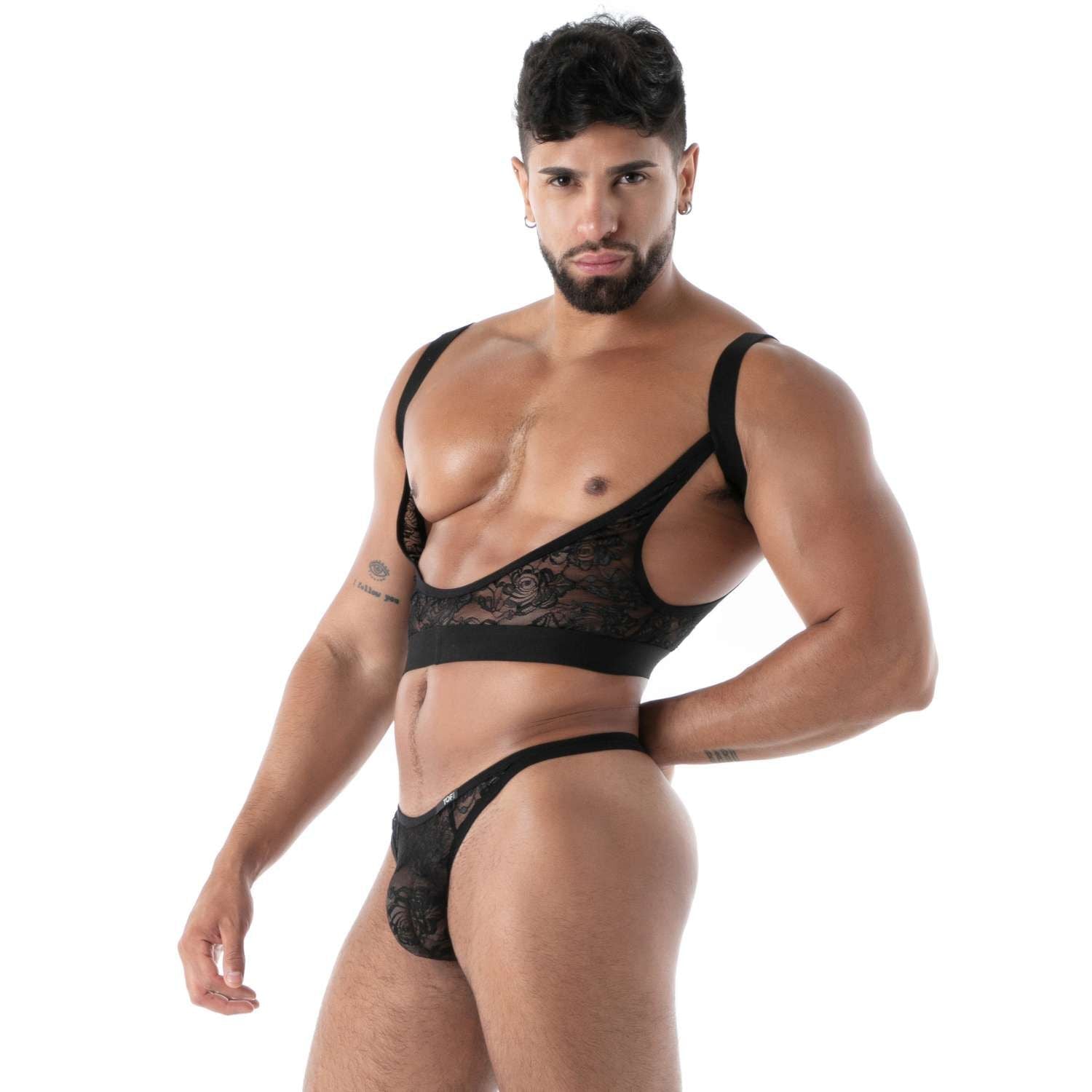 Fließende Spitze G - String Schwarz - TOF Paris - Shop Deutschland Noodosz