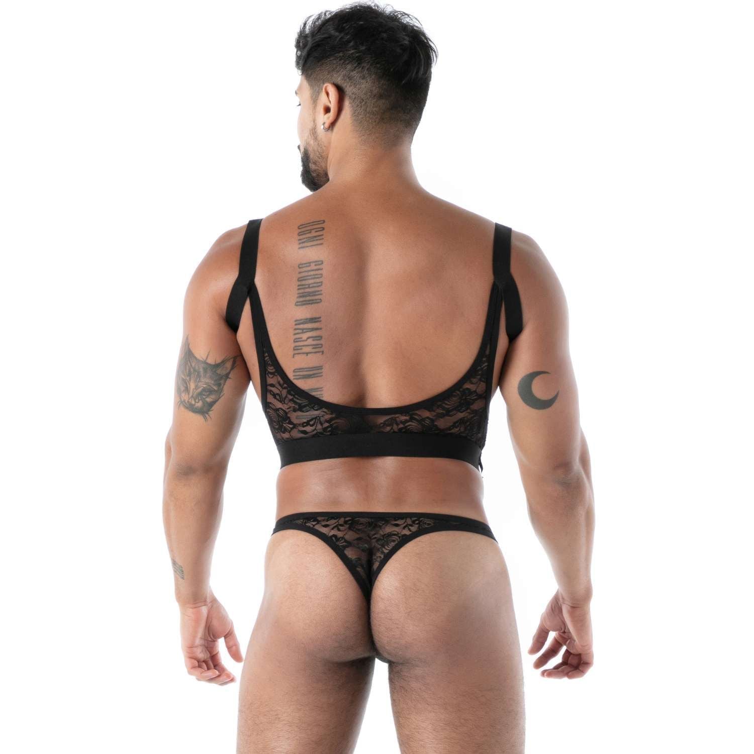 Fließende Spitze G - String Schwarz - TOF Paris - Shop Deutschland Noodosz