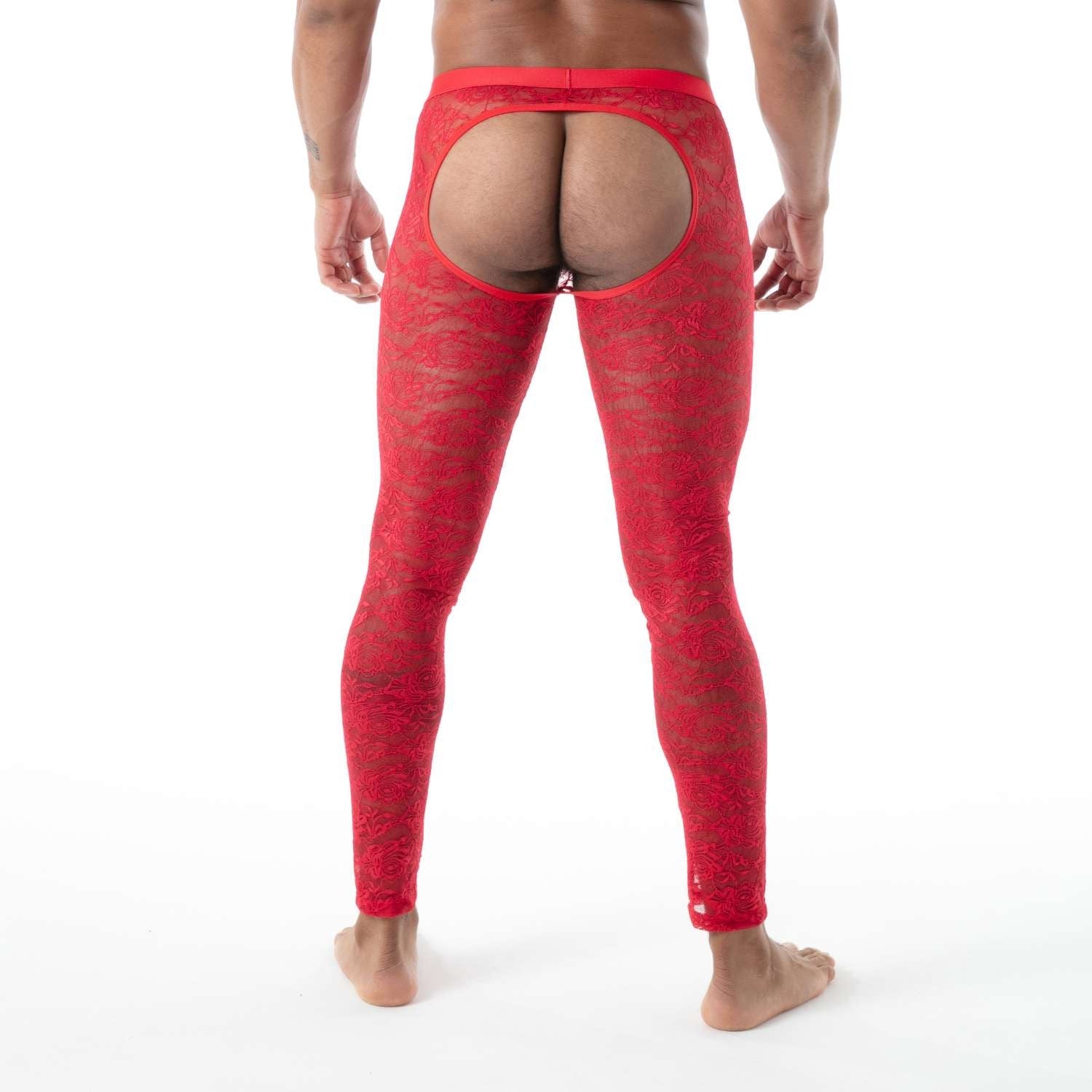 Fließende Spitze Open - Legging Rot - TOF Paris - Shop Deutschland Noodosz