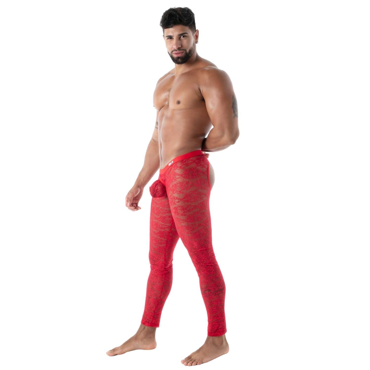 Fließende Spitze Open - Legging Rot - TOF Paris - Shop Deutschland Noodosz