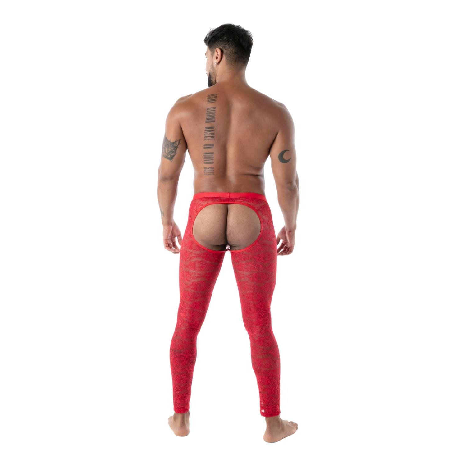Fließende Spitze Open - Legging Rot - TOF Paris - Shop Deutschland Noodosz