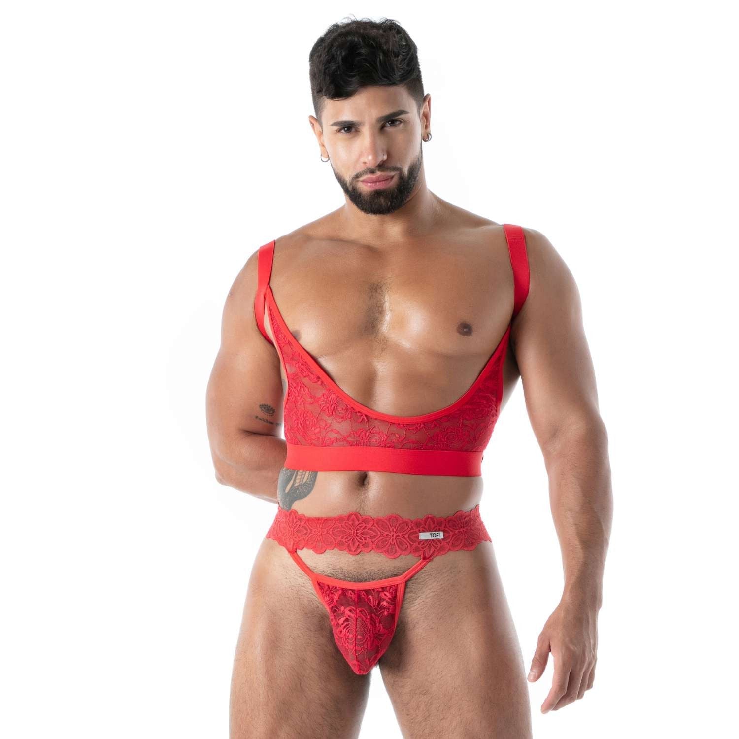 Fließender Spitzen - Strumpfhalter – Rot - TOF Paris - Shop Deutschland Noodosz