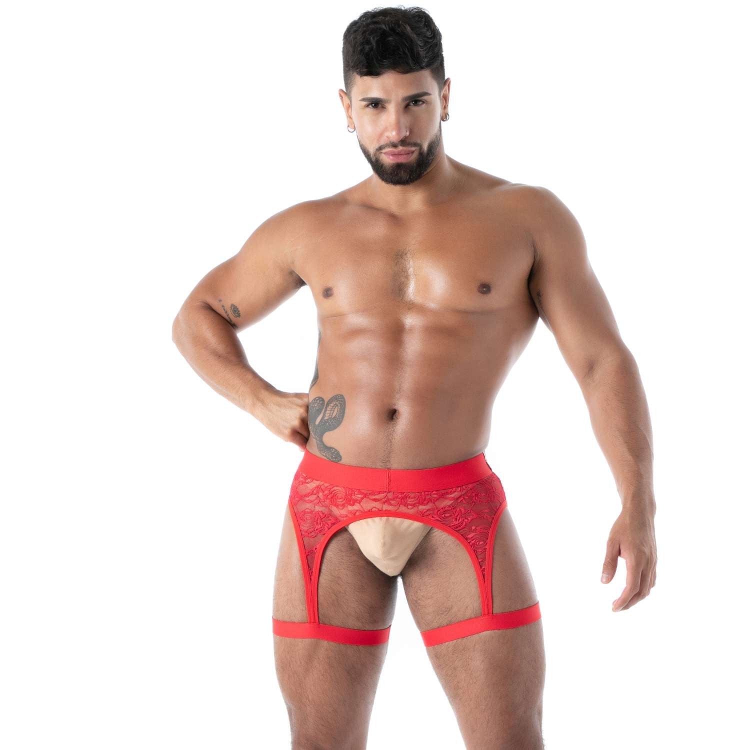 Fließender Spitzen - Strumpfhalter – Rot - TOF Paris - Shop Deutschland Noodosz