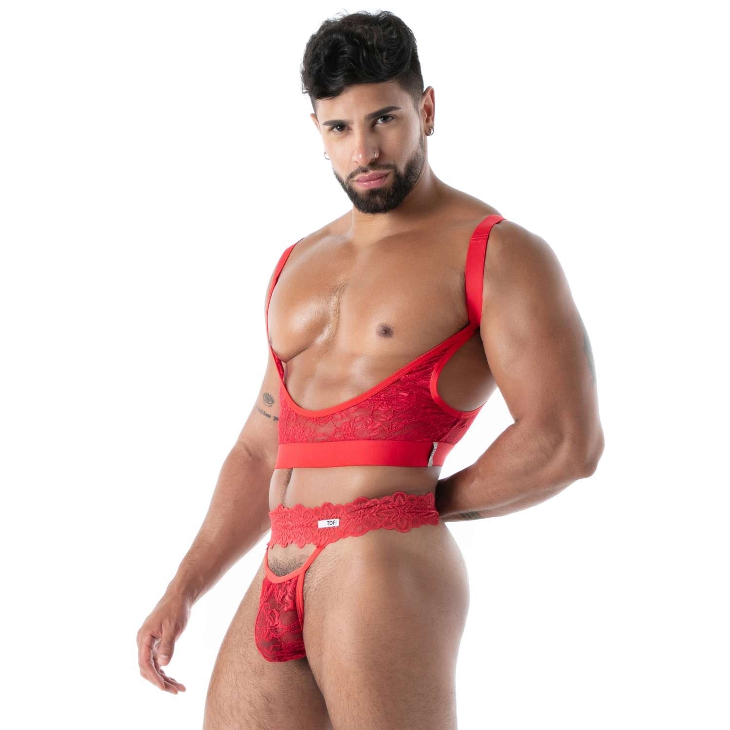 Fließender Spitzen - Strumpfhalter – Rot - TOF Paris - Shop Deutschland Noodosz