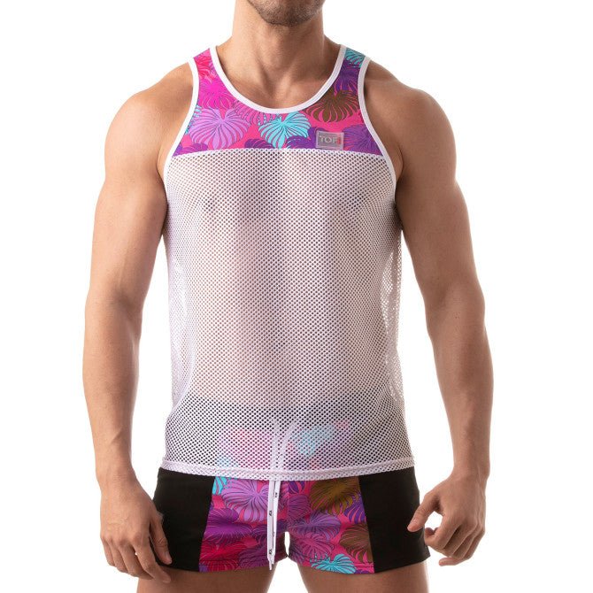 Floral Mesh Tank Top Pink - noodosz - TOF Paris - 