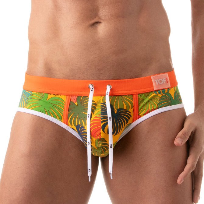 Florales Badehose, Badeslip – Gelb - TOF Paris - Shop Deutschland Noodosz