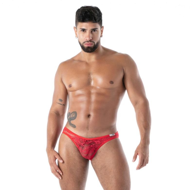 Fluid Lace Minibriefs Red - noodosz - TOF Paris - 