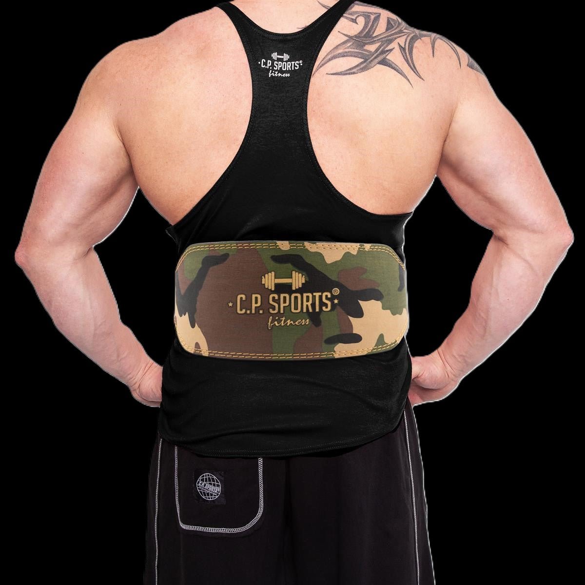 Gewichthebergürtel - Camouflage Grün - C.P. Sports - T4 - 9+11 - MG Sports Company - Shop Deutschland Noodosz