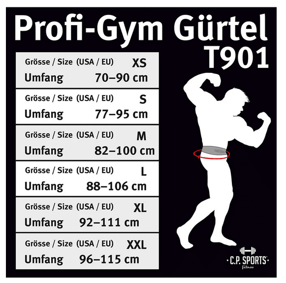 Gewichthebergürtel - Leder - Schwarz Rot C.P. Sports - T901 - MG Sports Company - Shop Deutschland Noodosz