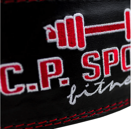 Gewichthebergürtel - Leder - Schwarz Rot C.P. Sports - T901 - MG Sports Company - Shop Deutschland Noodosz