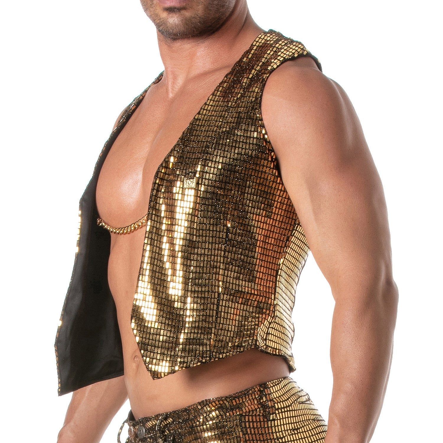 Goldene Glitzer - Ketten - Weste - TOF Paris - Shop Deutschland Noodosz