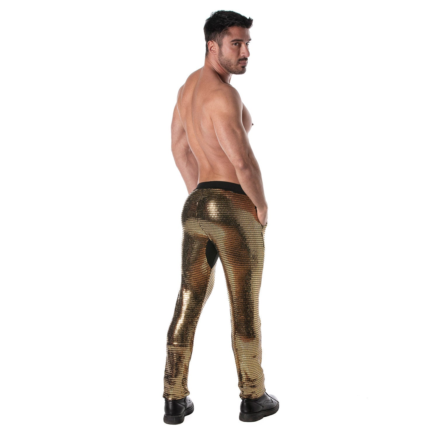 Goldene Glitzer‑Hose für den kühnen Mann - TOF Paris - Shop Deutschland Noodosz