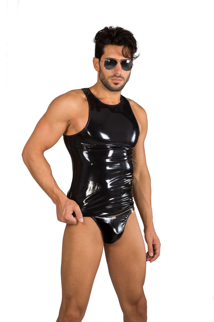 EROS VENEZIANI 7279 - Men's Undershirt Tank Top Vegan Leather 