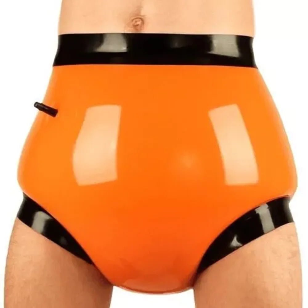 Herren aufblasbare Latex Shorts Briefs – Gummi Unterwäsche - noodosz - FlowNight - 