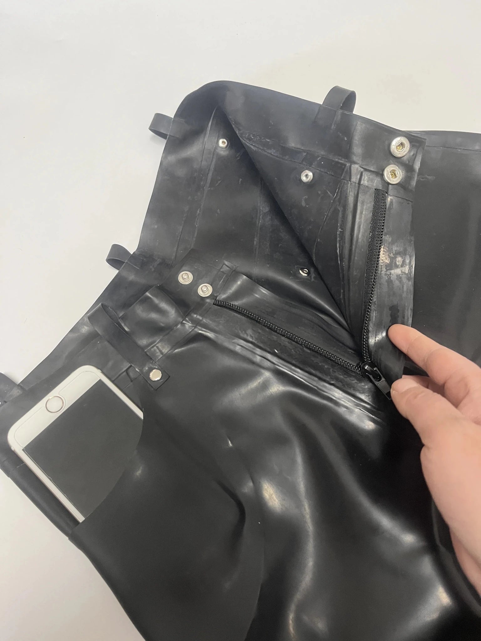 Herren Latex Jeans aus Gummi mit Front - Reißverschluss & vier Taschen - noodosz - FlowNight - 