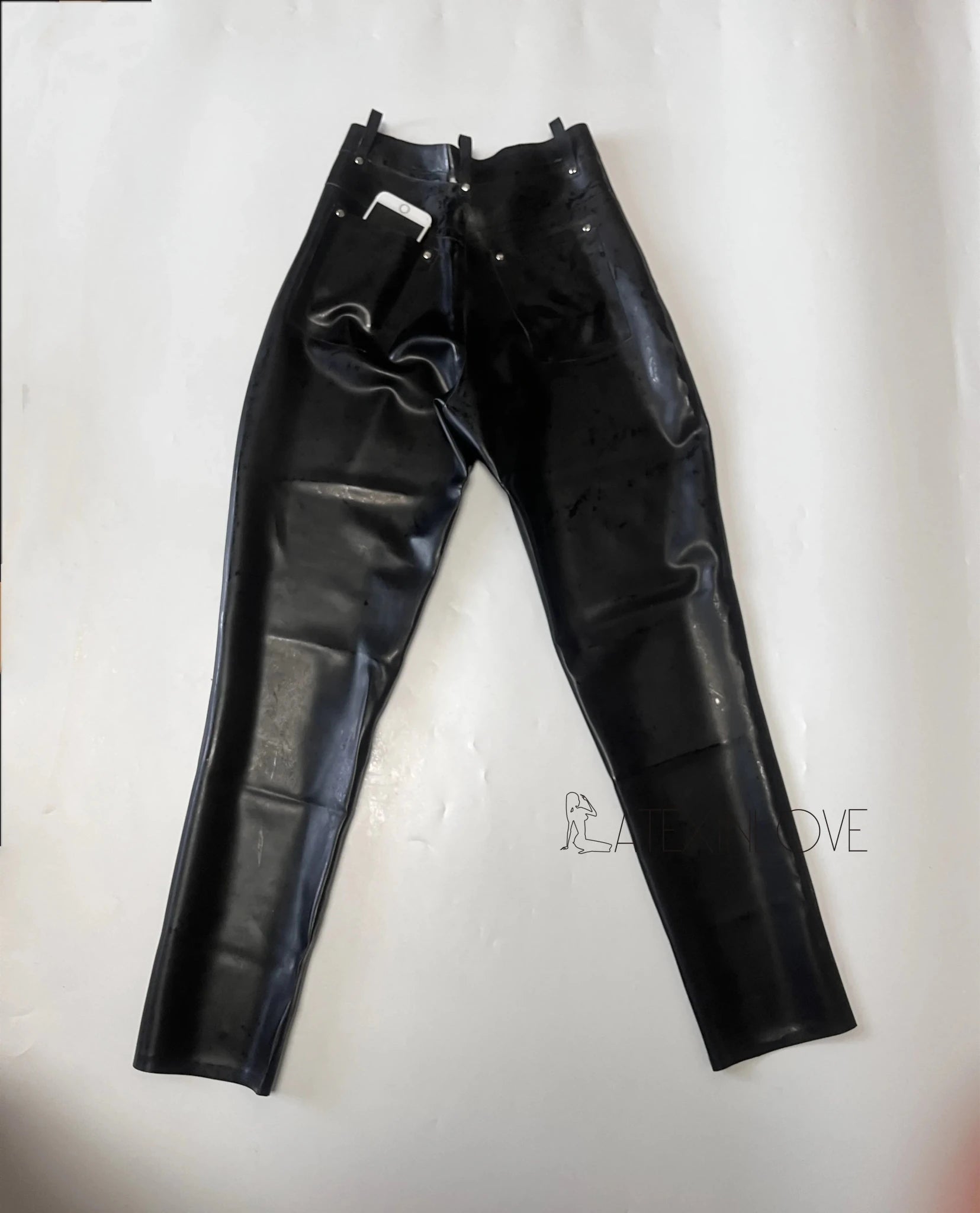 Herren Latex Jeans aus Gummi mit Front - Reißverschluss & vier Taschen - noodosz - FlowNight - 