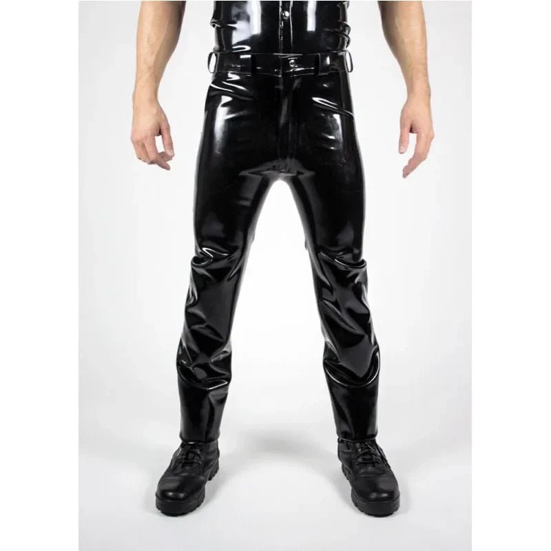 Herren Latex Jeans aus Gummi mit Front - Reißverschluss & vier Taschen - noodosz - FlowNight - 