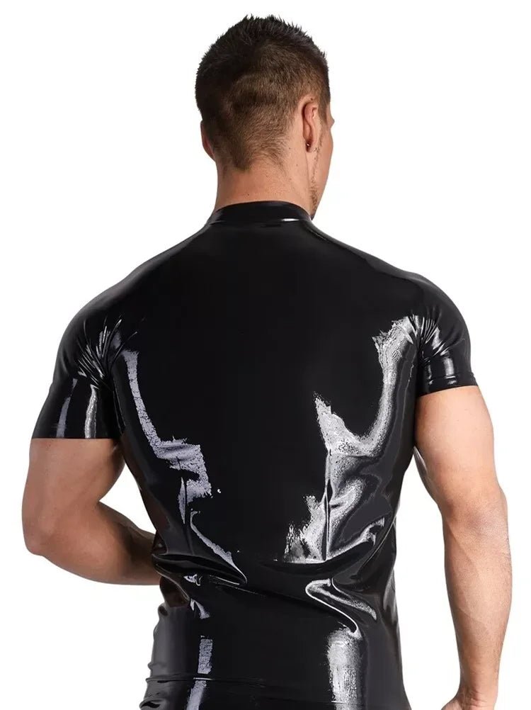 Herren Latex T-Shirt Kurzarm – Körpernahes Oberteil - FlowNight - Shop Deutschland Noodosz