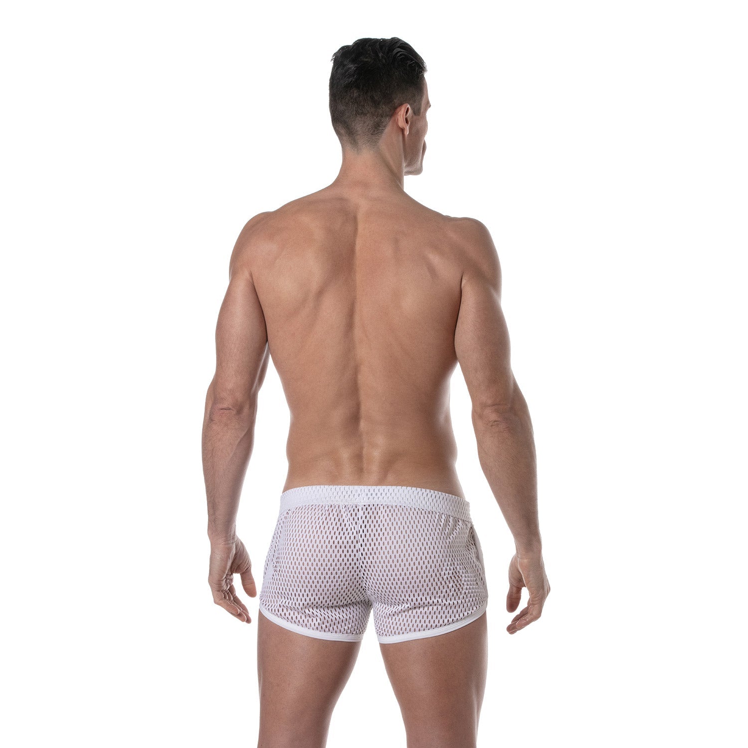 Herren - Mini - Shorts aus transparentem Mesh – Weiß - TOF Paris - Shop Deutschland Noodosz
