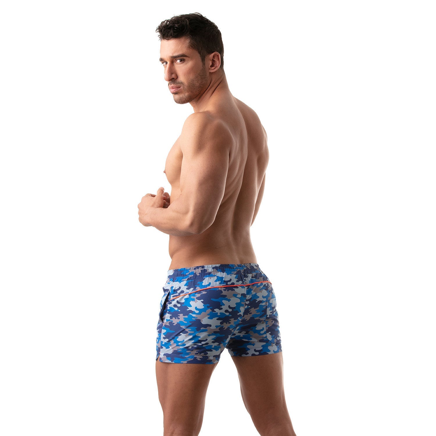 Ikonische Badeshorts - Blaues Camouflage - TOF Paris - Shop Deutschland Noodosz