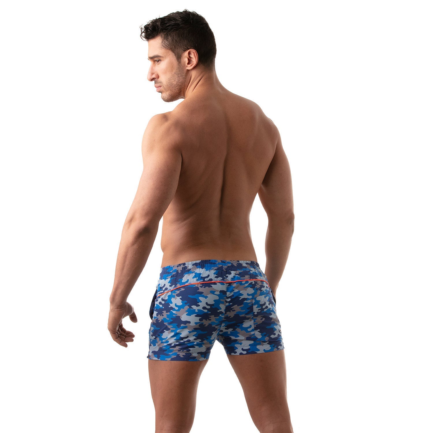 Ikonische Badeshorts - Blaues Camouflage - TOF Paris - Shop Deutschland Noodosz