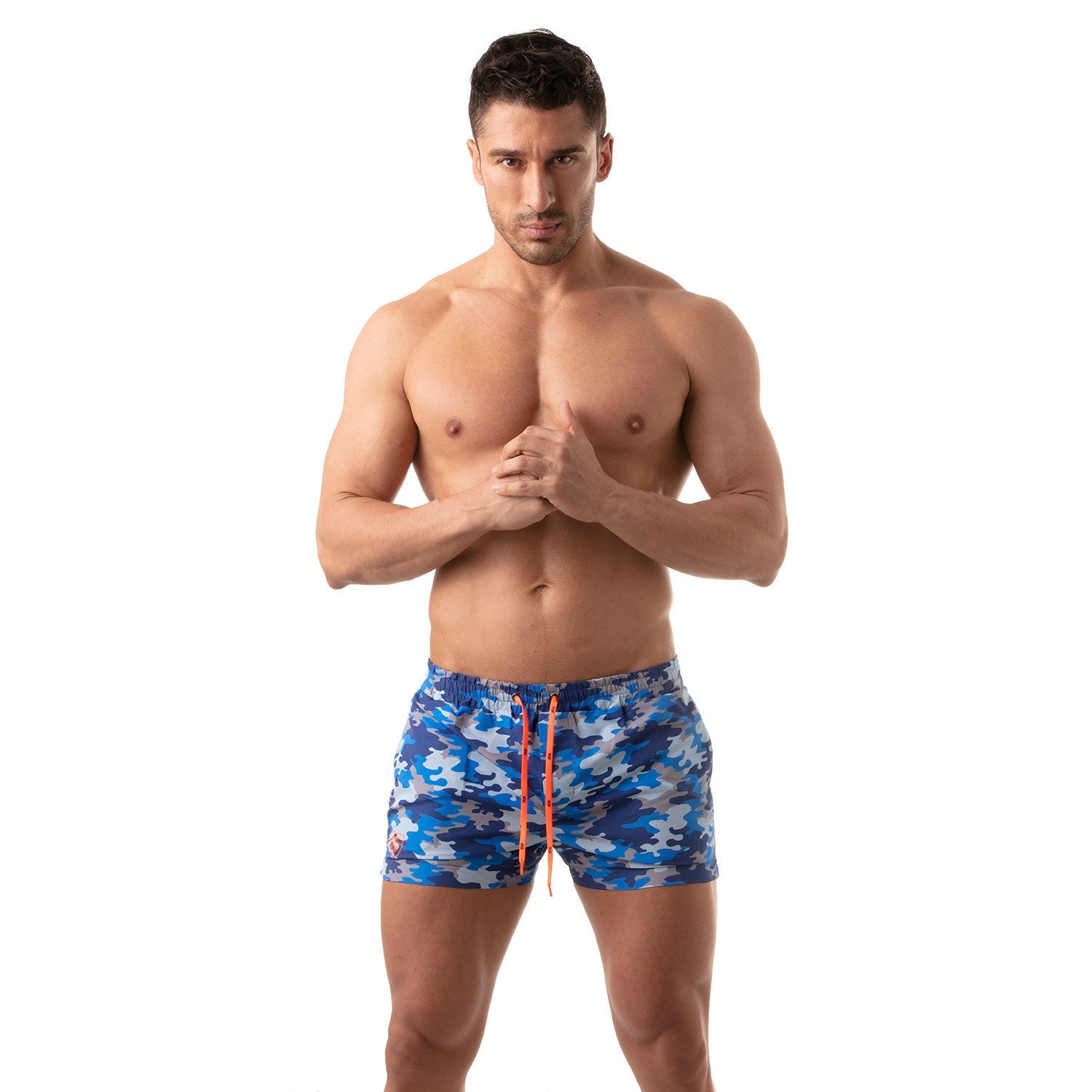 Ikonische Badeshorts - Blaues Camouflage - TOF Paris - Shop Deutschland Noodosz