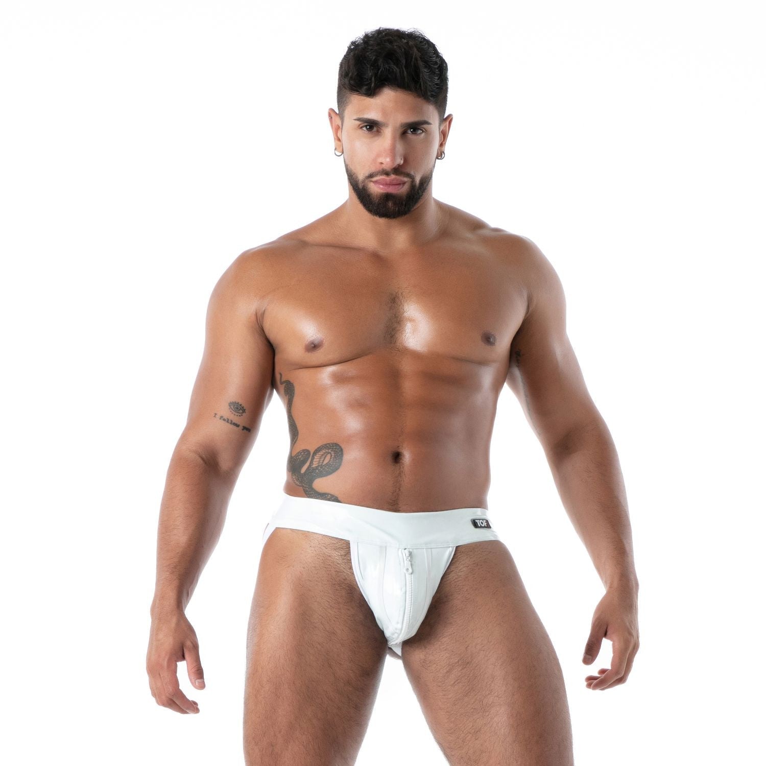 Jockstrap mit Reißverschluss aus Latex – zweite Haut, Weiß - TOF Paris - Shop Deutschland Noodosz