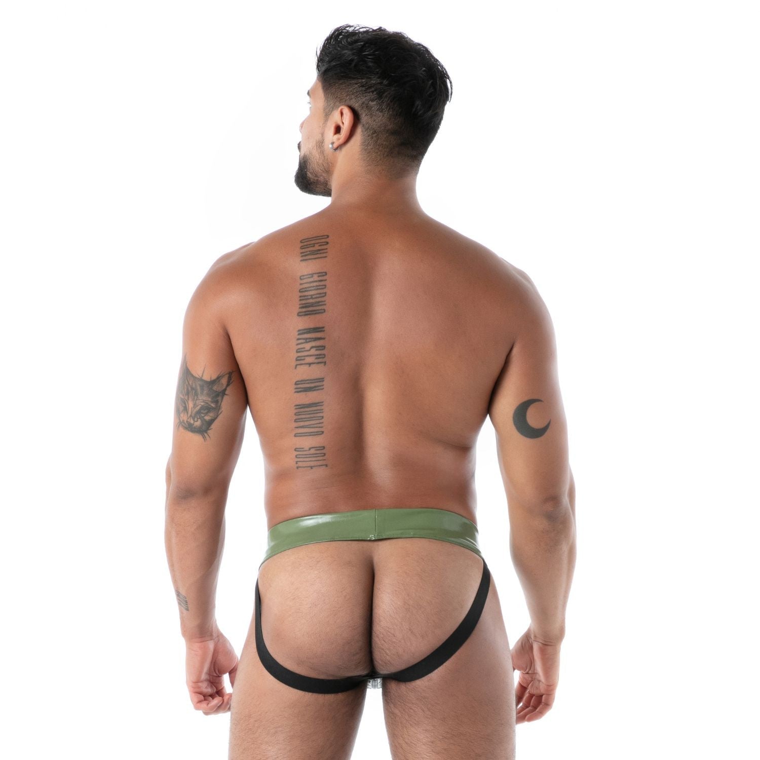 Jockstrap mit Reißverschluss – Latex Zweite Haut, Khaki - TOF Paris - Shop Deutschland Noodosz