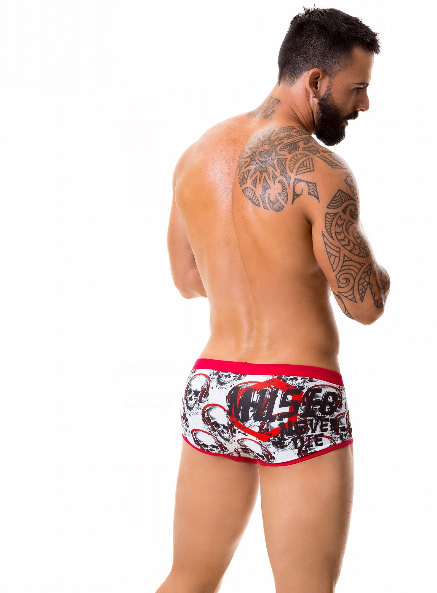 JOR 0343 MUSIC Herren Badehose Badeslip, bedruckt Totenkopf - Jor - Shop Deutschland Noodosz