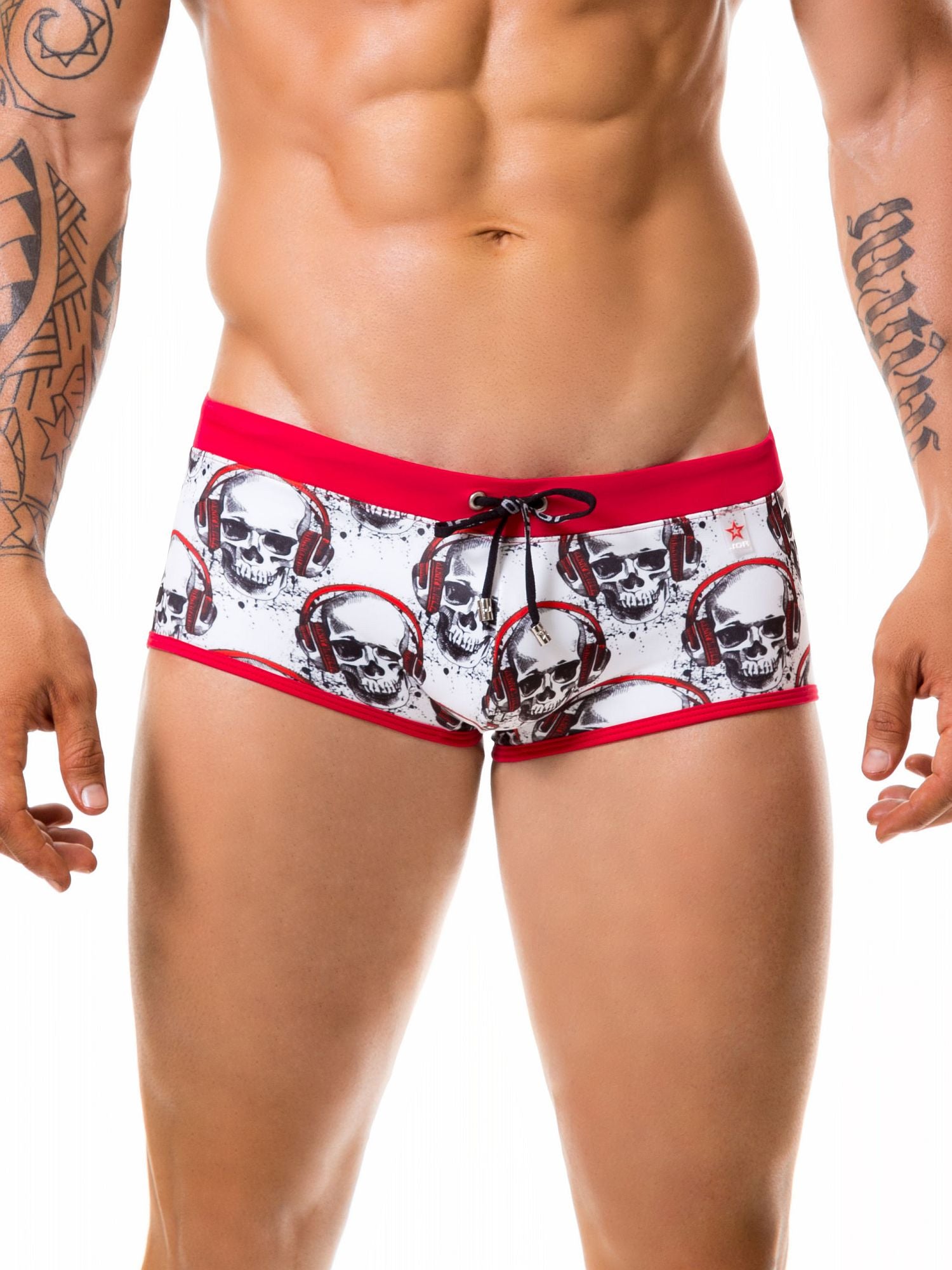 JOR 0343 MUSIC Herren Badehose Badeslip, bedruckt Totenkopf - noodosz - Jor - Kleidung & Accessoires:Herren:Herrenmode:Bademode