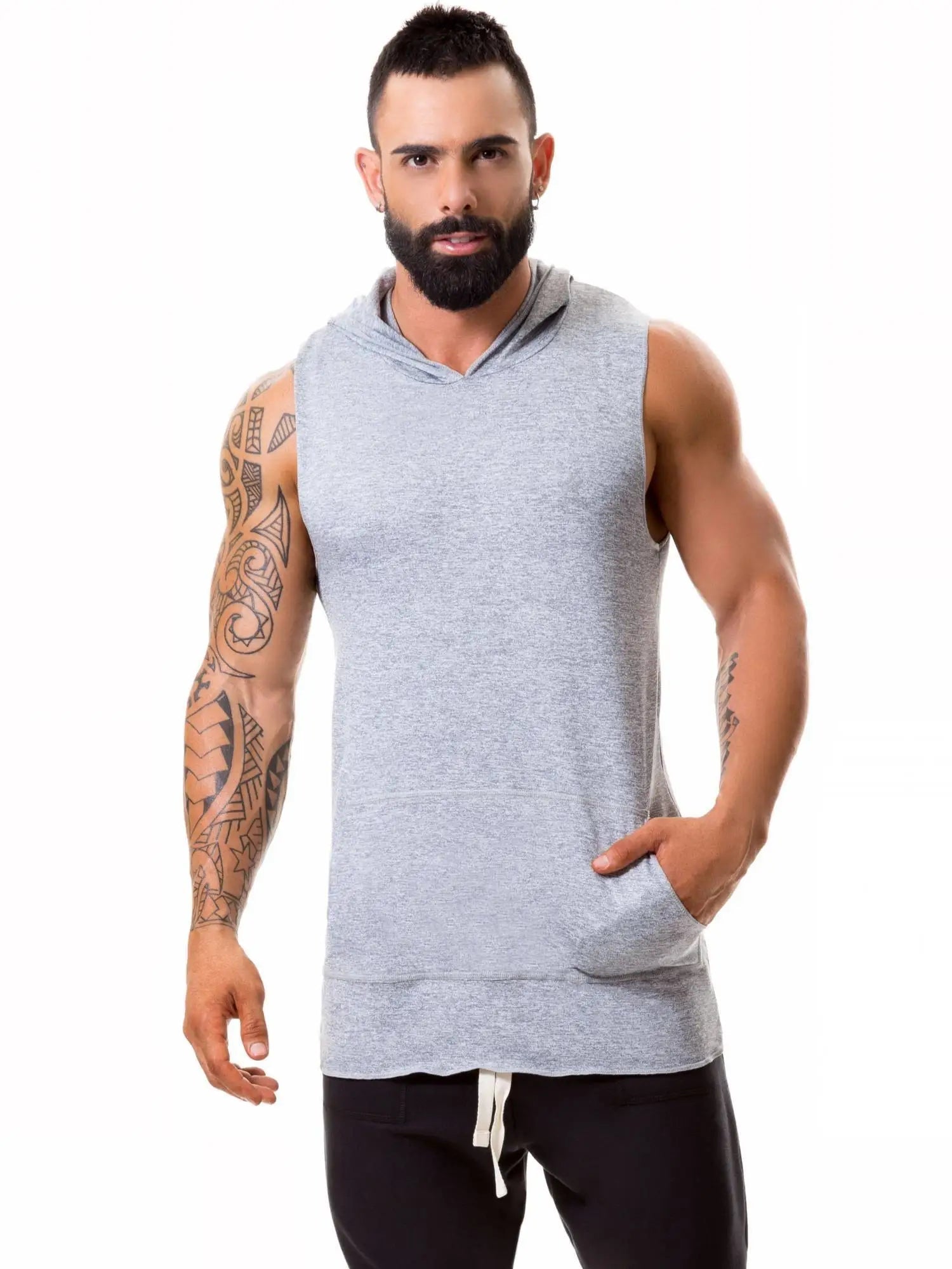 JOR 0366 Hoodie Sweatshirt Muscleshirt Fitness Stringer Tanktop - noodosz