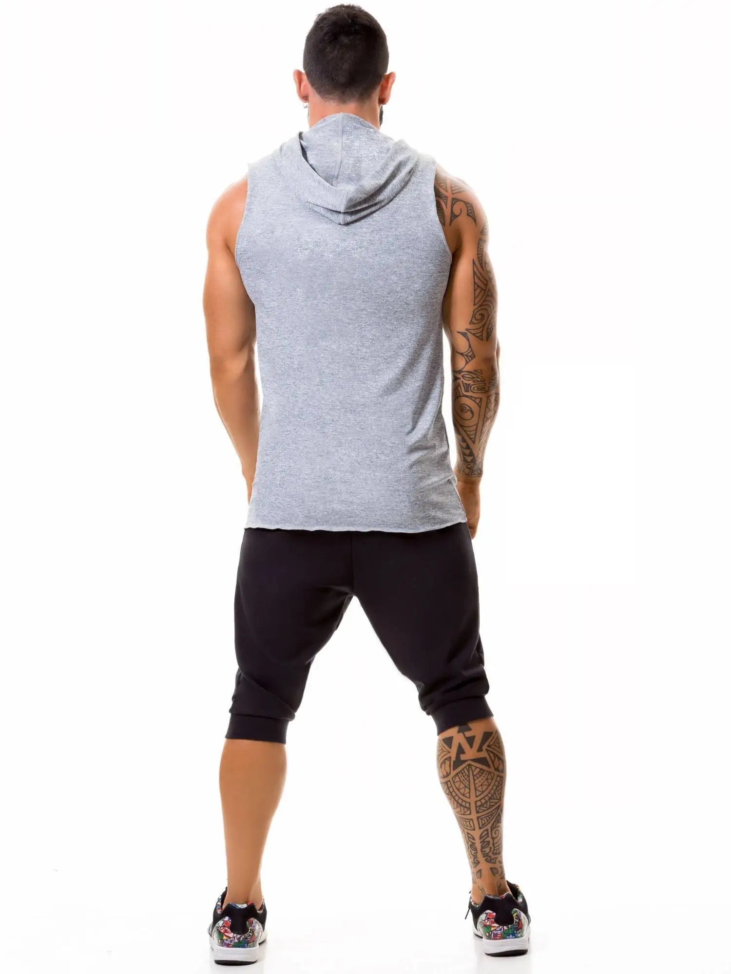 JOR 0366 Stereo Hoodie KAPUZENTANK TANK SHIRT ÄRMELLOS Fitness Gym - noodosz