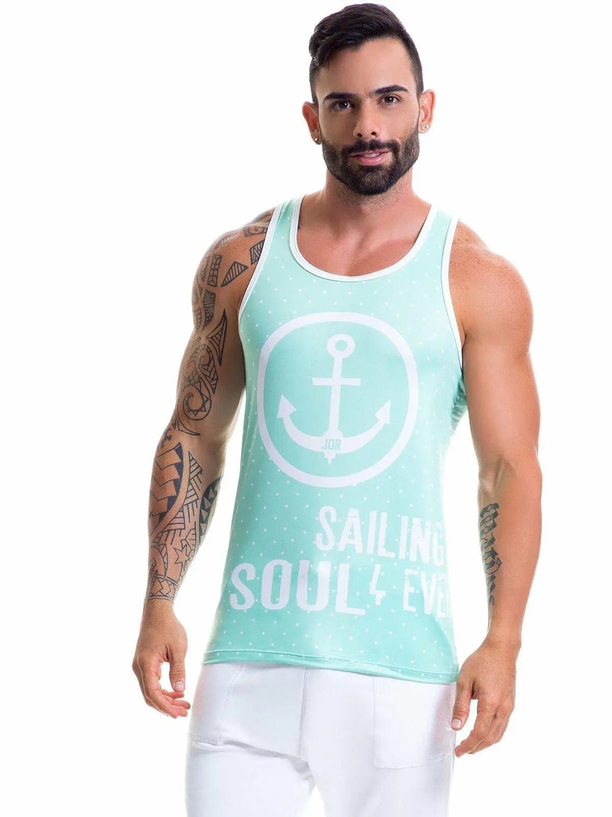 JOR 0398 DANDY Herren Tank Top Muscleshirt Muskelshirt bunt Training Shirt Achse - noodosz