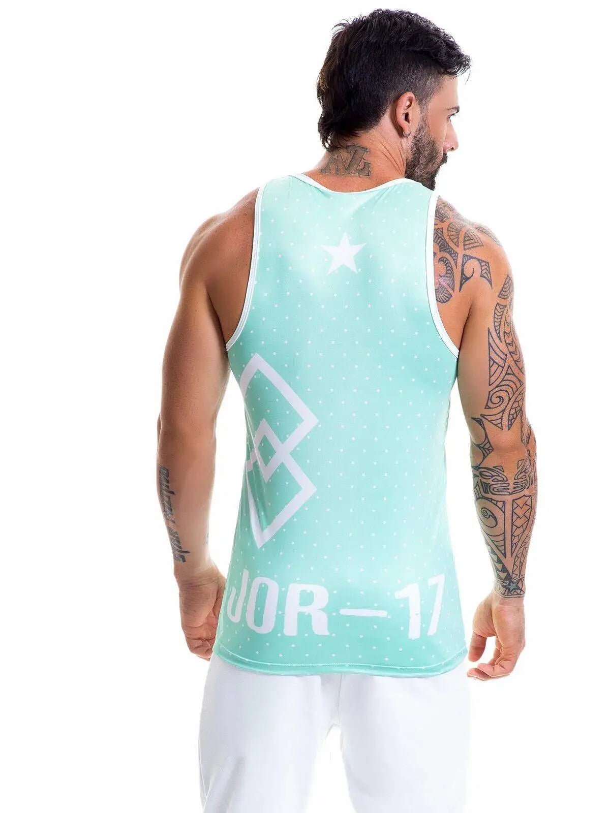 JOR 0398 DANDY Herren Tank Top Muscleshirt Muskelshirt bunt Training Shirt Achse - noodosz