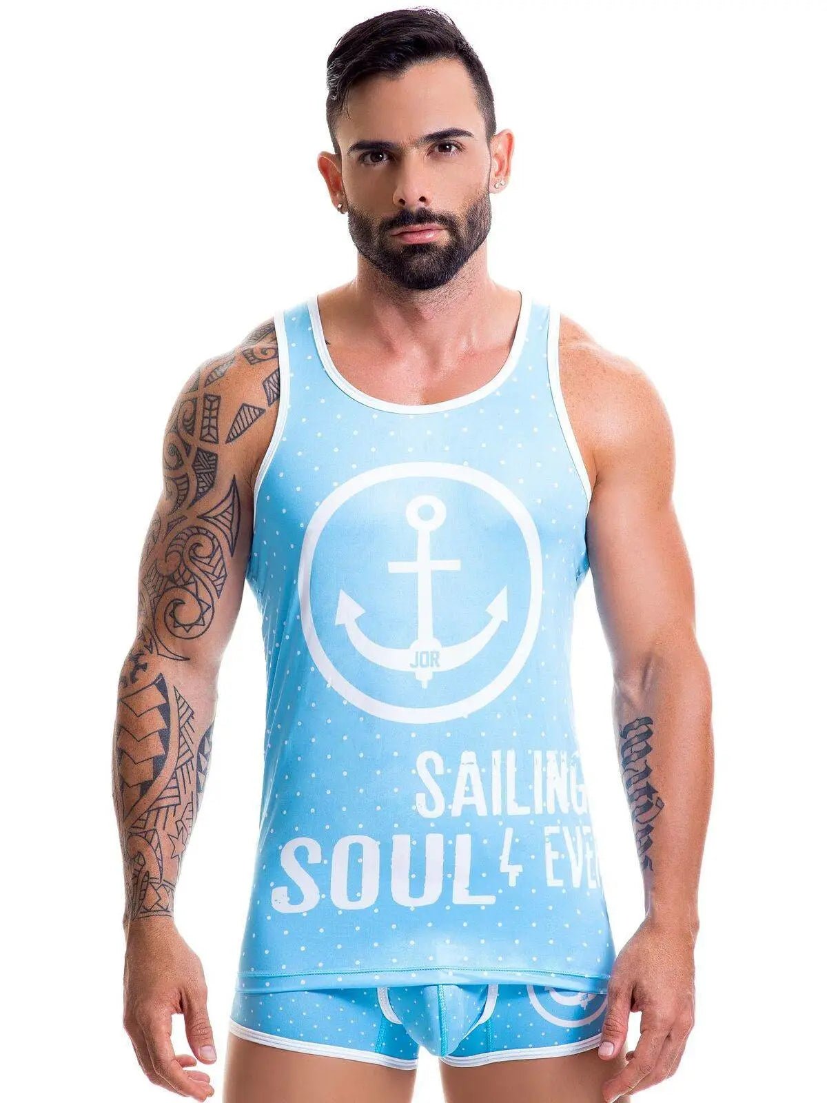 JOR 0398 DANDY Herren Tank Top Muscleshirt Muskelshirt bunt Training Shirt Achse - noodosz