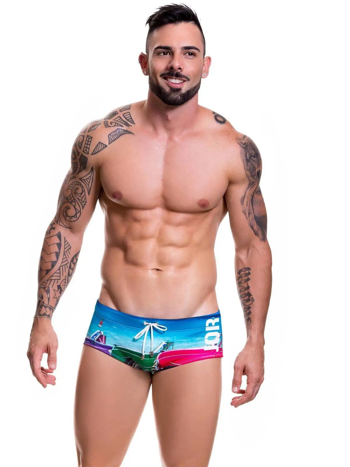 JOR 0495 CUBA - Herren Badehose Badeslip bedruckt mit Motiv Badeboxer - noodosz