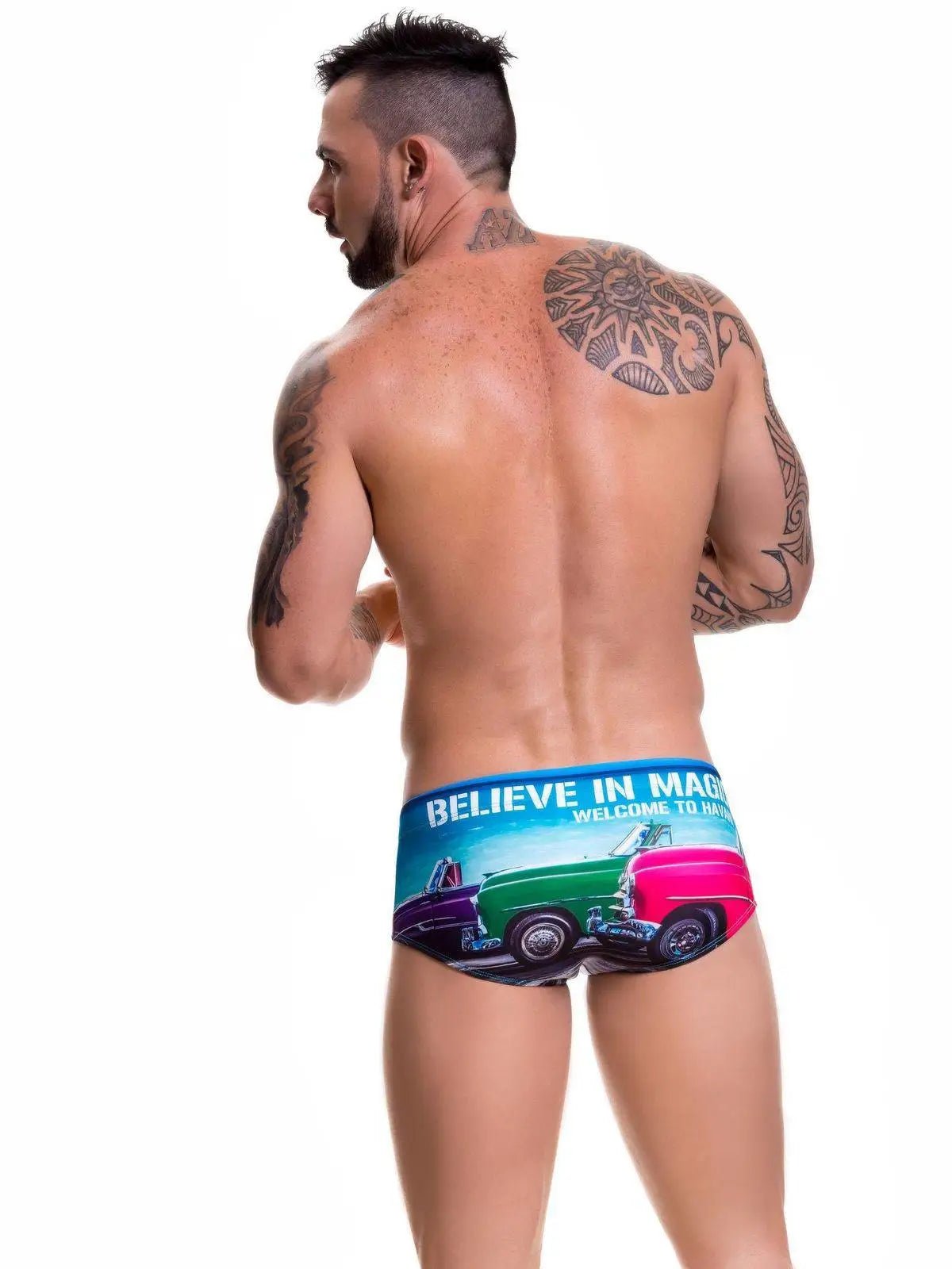 JOR 0495 CUBA - Herren Badehose Badeslip bedruckt mit Motiv Badeboxer - noodosz