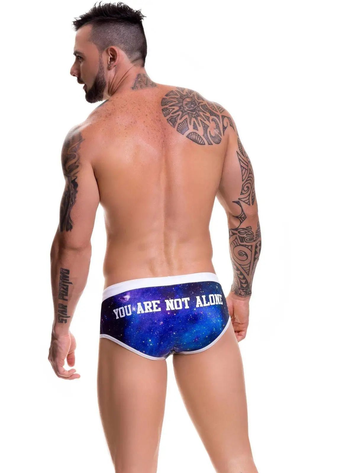 JOR 0499 GALACTIC - Herren Badehose Badeslip bedruckt mit Motiv Badeboxer - noodosz