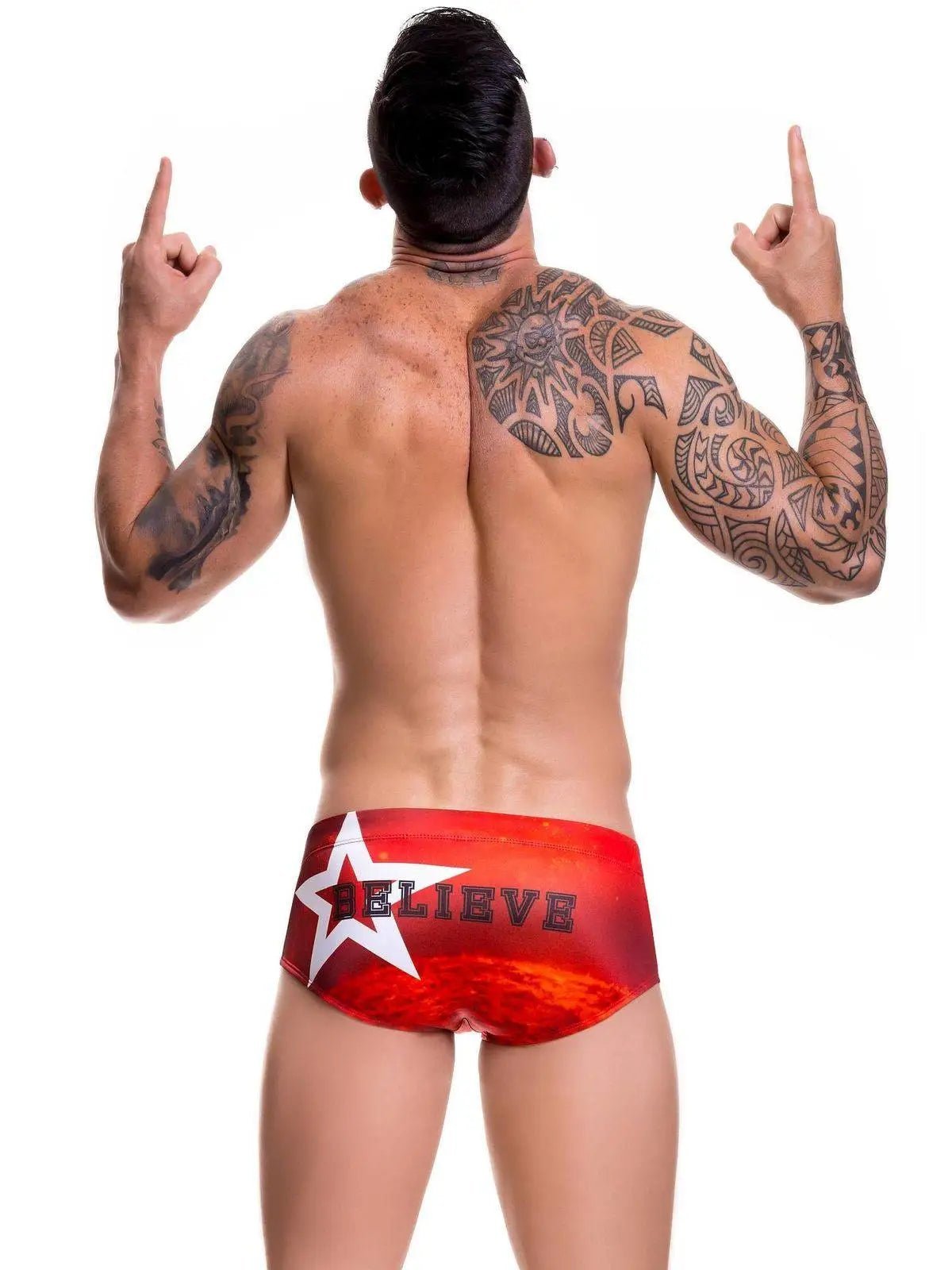 JOR 0501 BELIVE - Herren Badehose Badeslip bedruckt mit Motiv Badeboxer - noodosz