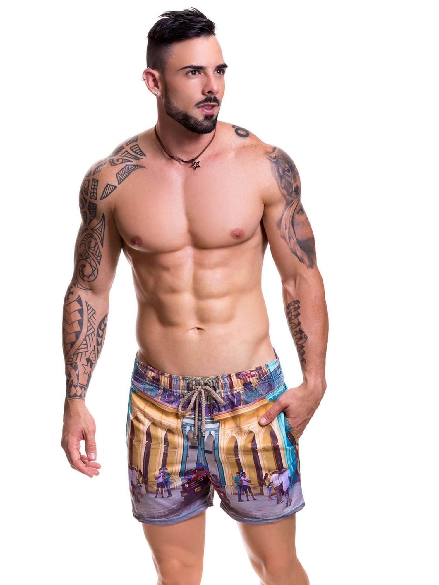 JOR 0506 TROPICANA, CIUDAD - Boardshorts Badehose Badeshorts - noodosz - Jor - Kleidung & Accessoires:Herrenmode:Bademode