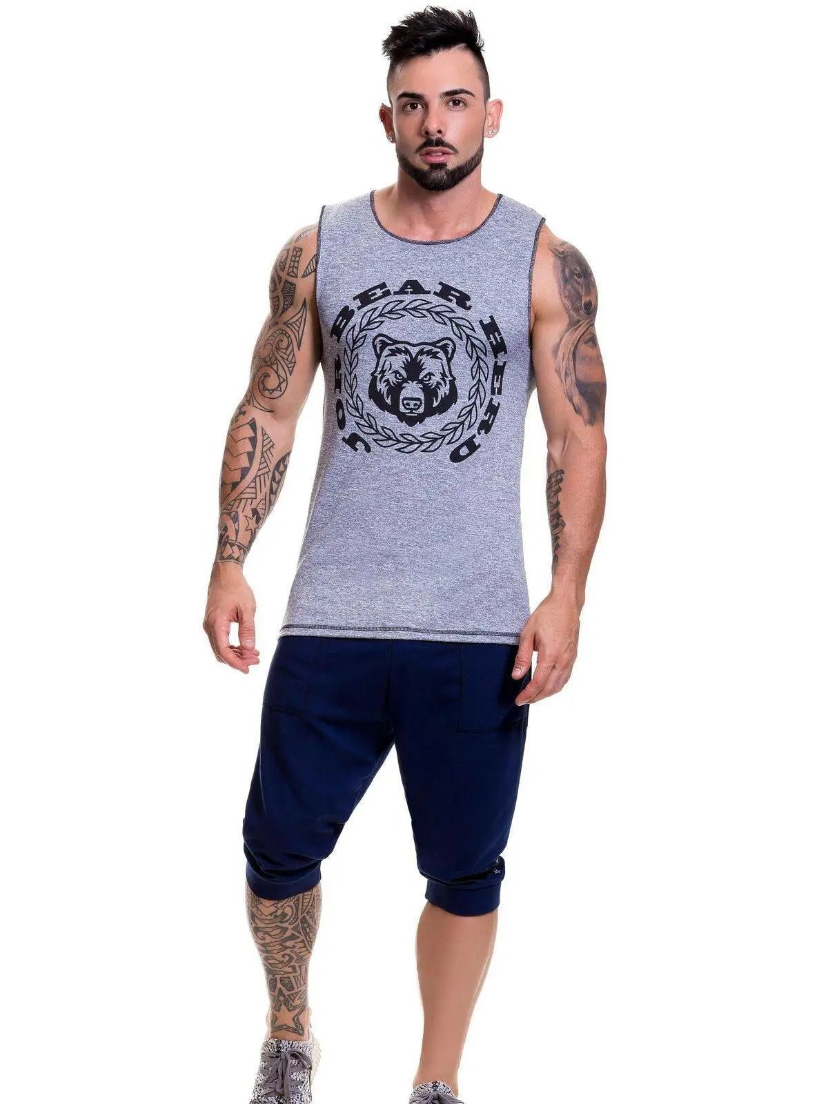 JOR 0521 ANIMAL Herren Stringer Fitness Tank Top Muscleshirt Gym Trainingsshirt - noodosz