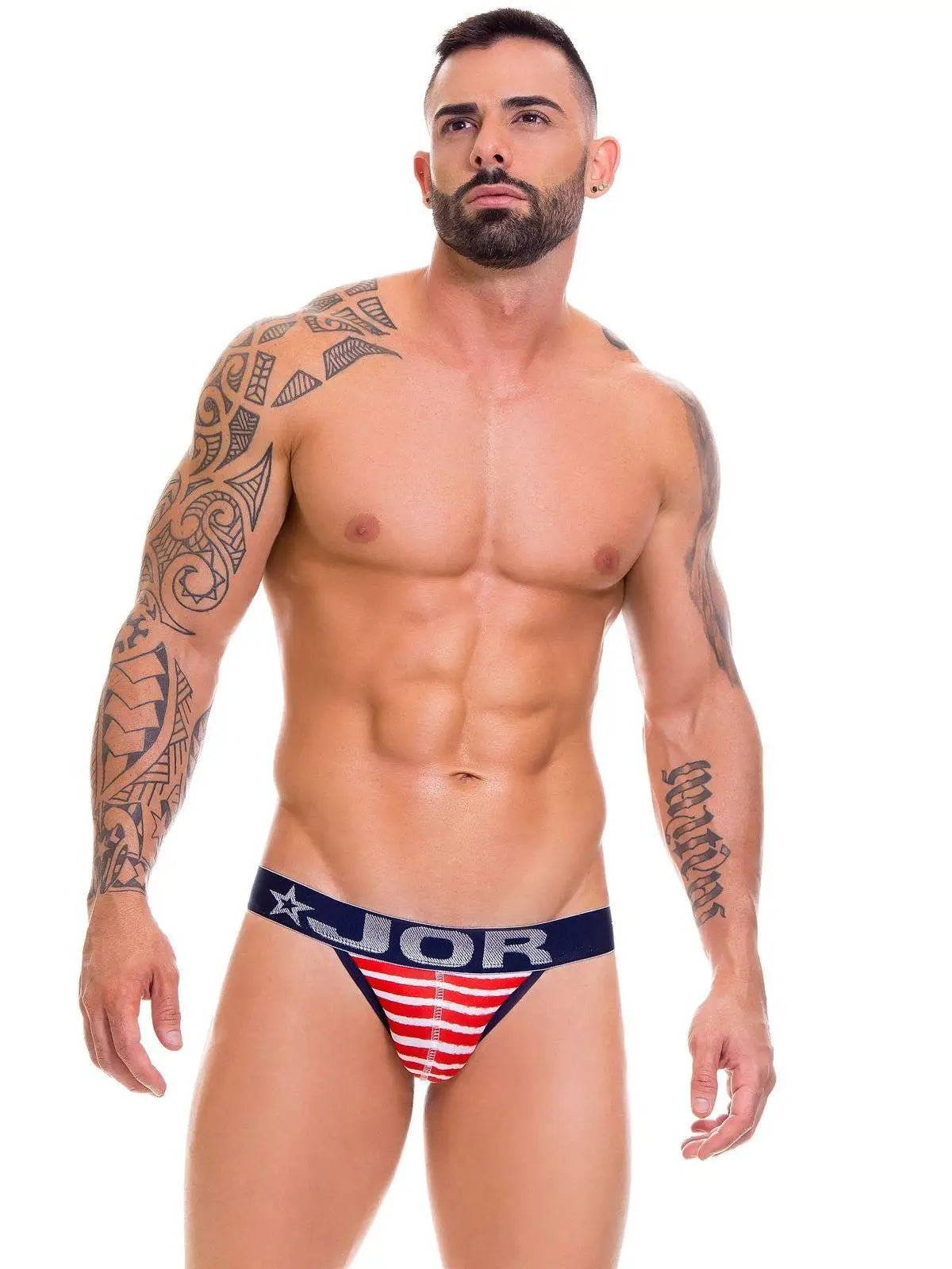 JOR 0636 FRANKHIE Herren Sexy Jock Jockstrap Tanga Slip Streifen Matrosenlook - noodosz